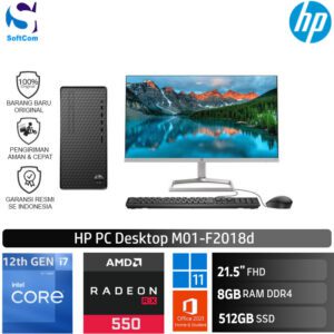 PC HP Desktop M01-F2018d (6J9V2PA) /i7-12700//8GB/512GB SSD/LED21,5/RX550 2GB/Win11/OHS/Black