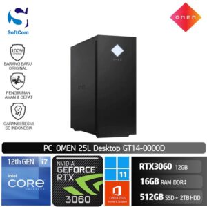 PC HP Omen GT14-0000D /Core i7-12700F/16GB/512GB SSD+2TB HDD/GeForce RTX 3060 12GB/Win 11 Home+OHS/Black