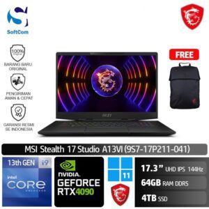 MSI Stealth 17 Studio A13VI (9S7-17P211-041) /Core i9-13900H/64GB/4TB SSD/GeForce RTX 4090 16GB/17.3" UHD/Win 11 Home/Black
