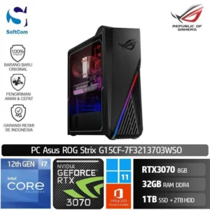 PC Asus ROG Strix G15CF-7F3213703WSO /Core i7-12700F/32GB/1TB SSD+2TB HDD/GeForce RTX 3070 8GB/Win 11 Home+OHS/Black