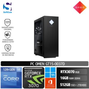PC HP Omen GT15-0037D /Core i7-12700F RGB/16GB/512GB SSD+2TB HDD/GeForce RTX 3070 8GB/Win 11 Home+OHS/Black