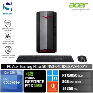 PC Acer Nitro 50 N50-640 /Core i5-12400/8GB/512GB SSD/GeForce RTX 3050 8GB/Win 11 Home+OHS/Black