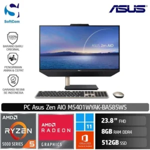 PC Asus Zen AIO M5401WYAK-BA585WS /AMD Ryzen 5-5625U/8GB/512GB SSD/23.8" FHD/Win 11 Home+OHS 2021/Black