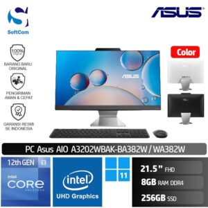 PC Asus AIO A3202WBAK BA382W WA382W/Core i3-1215U/8GB/256GB SSD/21.5" FHD/Win 11 Home