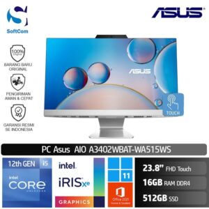PC Asus AIO A3402WBAT-WA515WS /Core i5-1235U/16GB/512GB SSD/23,8" FHD Touch/Win 11 Home+OHS/White