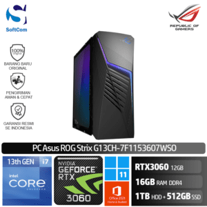 PC Asus ROG Strix G13CH-7F1153607WSO /Core i7-13700F/16GB/1TB HDD+512GB SSD/GeForce RTX 3060 12GB/Win 11 Home+OHS 2021/Black