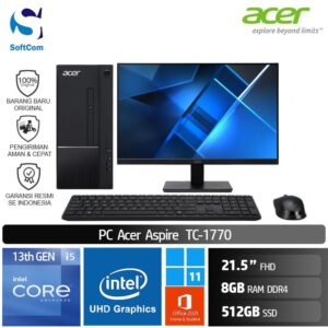 PC Acer Aspire TC-1770/Core i5-13400/8GB/512GB SSD/21.5″/Win 11 Home+OHS 2021/Black