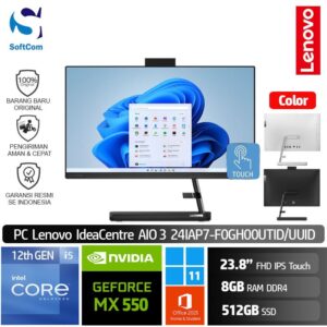 PC Lenovo IdeaCentre AIO 3 24IAP7 UTID UUID/Core i5-12450H/8GB/512GB SSD/23.8" FHD Touch/Win 11 Home+OHS 2021 [F0GH00UTID | F0GH00UUID]