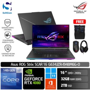 Asus ROG Strix SCAR 16 G634JZR-I948M6G-O /Core i9-14900HX/32GB/2TB SSD/GeForce RTX 4080 12GB/16" QHD+ 240Hz/Win 11 Home+OHS 2021/Off Black