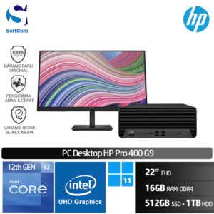 PC Desktop HP Pro 400 G9 SFF 7H8K4PA i7 12700/16GB/512GB SSD+1TB HDD/DVDRW/W11 Home