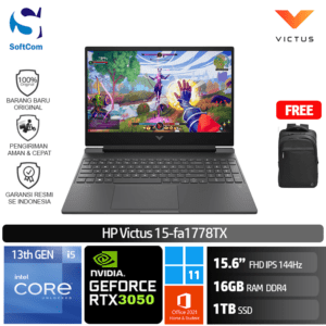 HP Victus 15-fa1778TX /Core i5-13420H/16GB/1TB SSD/GeForce RTX 3050 6GB/15.6″ FHD 144Hz/Win 11 Home+OHS 2021/Mica Silver