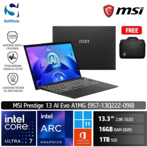 MSI Prestige 13 AI Evo A1MG (9S7-13Q222-098) /Core Ultra 7 155H/16GB/1TB SSD/13.3″ 2.8K OLED/Win 11 Home+OHS 2021/Stellar Gray