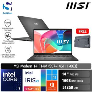 MSI Modern 14 F1MG (9S7-14S111-063) /Intel Core 7 150U/16GB/512GB SSD/14" FHD IPS/Win 11 Home+OHS 2021/Platinum Grey