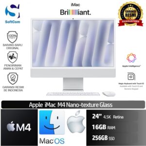 iMac 24 Inch /M4 Chip/16 GB/256GB SSD/24" 4.5K Retina Nano‑texture/MacOS