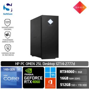PC HP OMEN GT14-2777d/Intel Core i7-14700F/16GB/512GB SSD+1TB HDD/GeForce RTX 4060TI 8GB/W11/Black
