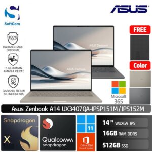 Asus Zenbook A14 UX3407QA IPSP151M IPSP152M/Snapdragon X1 26 100/16GB/512GB SSD/14" WUXGA IPS/Win 11 Home+OHM 2024+M365/ [UX3407QA-IPSP151M | UX3407QA-IPSP152M]