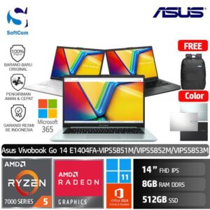 Asus Vivobook Go 14 E1404FA VIPS5851M VIPS5852M VIPS5853M/AMD Ryzen 5-7520U/8GB/512GB SSD/14" FHD IPS/Win 11 Home+OHM 2024+M365 [E1404FA-VIPS5851M | E1404FA-VIPS5852M | E1404FA-VIPS5853M]