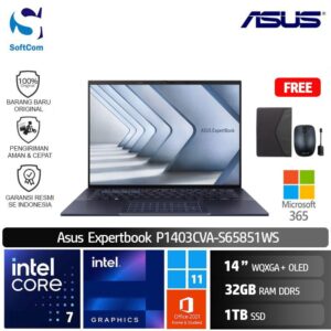Asus Expertbook B9 B9403CVAR-KM7310X/Intel Core 7-150U/32GB/1TB SSD/14" WQXGA+ OLED/Win 11 Home+OHS+M365/Star Black