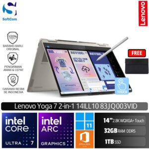 Lenovo Yoga 7 2-in-1 14ILL10 83JQ003VID/Ultra 7-258V/32GB/1TB SSD/14"2.8K WQXGA+ Touch/Win 11 Home+OHM 2024/Seashell