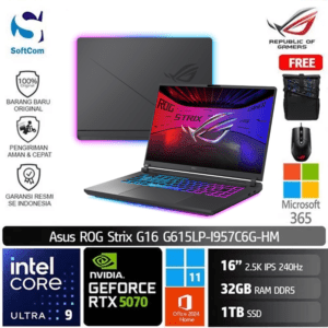 Asus ROG Strix G16 G615LP-I957C6G-HM /Intel Core Ultra 9-275HX/32GB/1TB SSD/GeForce RTX 5070 8GB/16" 2.5K 240Hz/Win 11 Home+OHM 2024+M365/Eclipse Grey