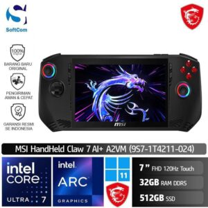 MSI Claw 7 AI+ A2VM (9S7-1T4211-024) Gaming HandHeld /Ultra 7 258V/32GB/512GB SSD/7" FHD+ Touch/Win 11 Home/Black