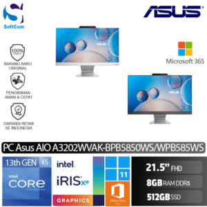 PC Asus AIO A3202WVAK BPB5850WS WBP585WS/Intel Core i5-1335U/8GB/512GB SSD/21.5" Touch/Win 11 Home + OHS 2024 + M365