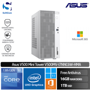 Asus V500 Mini Tower V500MV-I7NNC6W-HMA/Intel Core i7-13620H/16GB/1TB SSD/Win 11 Home + OHM 2024 + M365-White