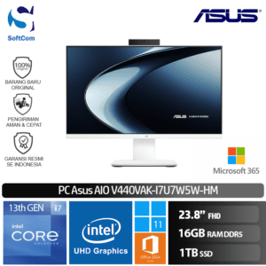 PC Asus AIO V400 V440VAK-I7U7W5W-HM/Intel Core i7-13620H/16GB/1TB SSD/23.8"/Win 11 Home + OHM 2024 + M365-White