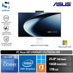 PC Asus AIO V400 V440VAT-I7U7W5W-HM/Intel Core i7-13620H/16GB/1TB SSD/23.8" Touch/Win 11 Home-Pro + OHM 2024 + M365-White