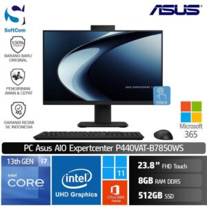 PC Asus AIO ExpertCenter P440VAT-B7850WS/Intel Core i7-13620H/8GB/512GB SSD/23.8" Touch/Win 11 Home + OHM 2024 + M365-Black