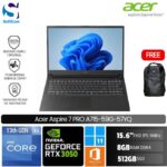 Acer Aspire 7 PRO A715-59G-57YQ/Intel Core i5-13420H/8GB/512GB SSD/GeForce RTX 3050 6GB/15.6" FHD 144Hz/Win 11 Home+OHM 2024+M365/Titanium Black