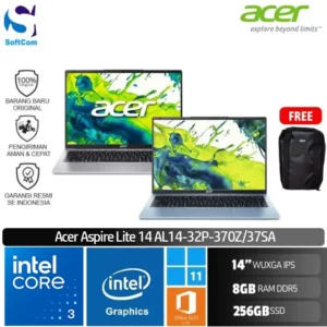 Acer Aspire Lite AL14-32P-370Z 37SA /Intel Core 3-N355/8GB/256GB SSD/14" WUXGA IPS/Win 11 Home+OHM 2024+M365 [AL14-32P-370Z | AL14-32P-37SA]