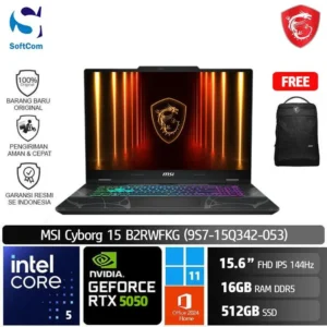 MSI Cyborg 15 B2RWEKG (9S7-15Q342-053)/Core 5-210H/16GB/512GB SSD/GeForce RTX 5050 8GB/15.6" FHD 144Hz/Win 11 Home+OHM 2024/Translucent Black