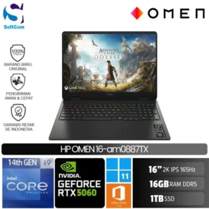 HP Omen 16-am0887TX/Core i9-14900HX/16GB/1TB SSD/GeForce RTX 5060 8GB/16" 2K/Win 11 Home+OHM 2024/Shadow Black