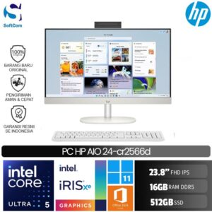 HP PC AIO 24-cr2566d/Intel Core Ultra 5-225U/16GB/512GB SSD/23.8" FHD/Win 11 Home+OHM 2024+M365/White