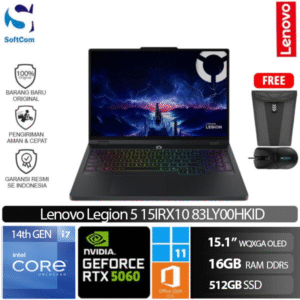 Lenovo Legion 5 15IRX10 83LY00HKID/Intel Core I7-14700HX/16GB/512GB SSD/GeForce RTX 5060 8GB/15.1" WQXGA 165Hz/Win 11 Home+OHM 2024+M365/Eclipse Black