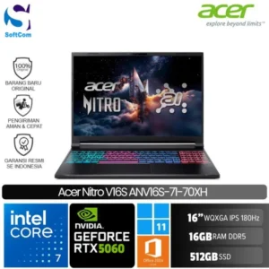 Acer Nitro V16S ANV16S-71-70XH/Intel Core 7-240H/16GB/512GB SSD/GeForce RTX 5060 8GB/16"WQXGA 180Hz/Win 11 Home + OHM 2024 + M365