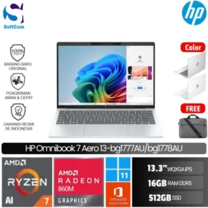 HP OmniBook 7 Aero Next Gen Ai 13 bg1777AU bg1778AU/AMD Ryzan AI 7-350/16GB/512GB SSD/13.3" WQXGA IPS/Win 11 Home+OHM 2024+M365