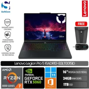 Lenovo Legion Pro 5 16ADR10 83LT0015ID/AMD Ryzen 7-8745HX/24GB/1TB SSD/GeForce RTX 5060 8GB/16" WQXGA OLED 165Hz/Win 11 Home+OHM 2024+M365/Eclipse Black