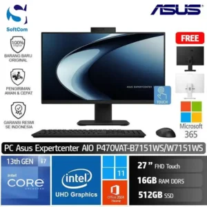 PC Asus ExpertCenter P400 AIO P470VAT B7151WS W7151WS/Intel Core i7-13620H/16GB/512GB SSD/27" FHD Touch/Win 11 Home + OHM 2024 + M365