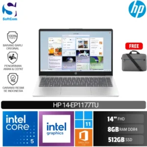 HP 14-ep1177TU/Intel Core 5-120U/8GB/512GB SSD/14″ FHD/Win 11 Home+OHM 2024+M365/Silver