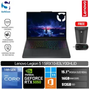 Lenovo Legion 5 15IRX10 83LY00HLID/Intel Core i7-14700HX/16GB/512GB SSD/GeForce RTX 5050 8GB/15.1" WQXGA 165Hz/Win 11 Home+OHM 2024+M365/Eclipse Black