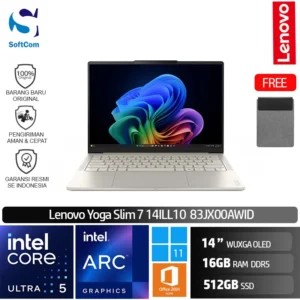 Lenovo Yoga Slim 7 14ILL10 83JX00AWID /Intel Core Ultra 5-226V/16GB/512B SSD/14″ WUXGA OLED/Win 11 Home + OHM 2024 + M365/Seashell