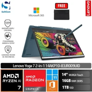 Lenovo Yoga 7 2-in-1 14AKP10-83JR009UID/Ryzen AI 7-350/16GB/1TB SSD/14" WUXGA OLED Touch/Win 11 Home+OHM 2024 + M365/Tidal Teal