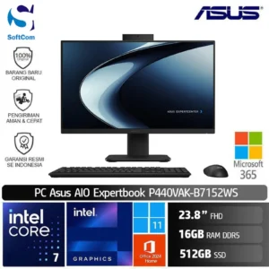 PC Asus ExpertCenter P400 AIO P440VAK B7152WS/Intel Core 7-240H/16GB/512GB SSD/23.8" FHD/Win 11 Home + OHM 2024 + M365