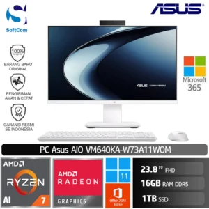 PC Asus AIO V400 VM640KA-W73A11WOM/Ryzen 7 AI-350/16GB/1TB SSD/23.8" FHD/Win 11 Home + OHM 2024 + M365/White