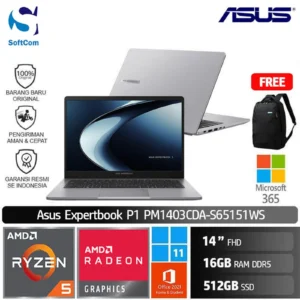 Asus Expertbook P1 PM1403CDA-S65151WS/Ryzen 5-150/16GB/512GB SSD/14" FHD/Win 11 Home+OHS 2021+M365/Misty Grey