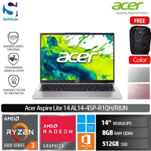 Acer Aspire Lite AL14-45P-R1QH R8JN/Ryzen 3-5400U/8GB/512GB SSD/14" WUXGA IPS/Win 11 Home+OHM 2024+M365 [AL14-45P-R1QH | AL14-45P-R8JN]