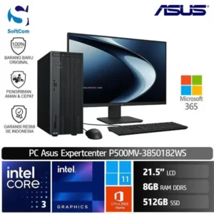 PC Asus Expertcenter P500MV 3850182WS/Intel Core 3-100U/8GB/512GB SSD/21.5"/Win 11 + OHM 2024 + M365/ Grey