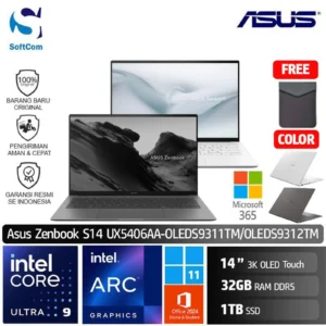 Asus Zenbook S14 UX5406AA OLEDS9311TM OLEDS9312TM/Ultra 9-386H/32GB/1TB SSD/14" 3K OLED Touch/Win 11 Home+OHM 2024 [UX5406AA-OLEDS9311TM | UX5406AA-OLEDS9312TM]